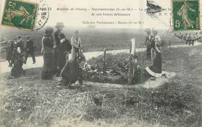 .CPA  FRANCE 77 " Neufmontiers, Bataille de l'Ourcq"