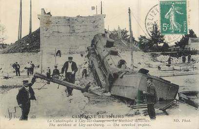 .CPA  FRANCE 77 "Lizy sur Ourcq, La catastrophe,  La machine déraillée"