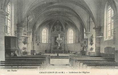 .CPA  FRANCE 77 " Chauconin, Intérieur de l'église"