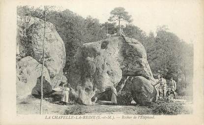 .CPA  FRANCE 77 " La Chapelle la Reine, Rocher de l'éléphant"