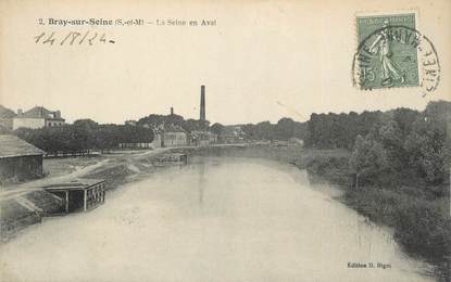 .CPA  FRANCE 77 "Bray sur Seine, La Seine en aval"