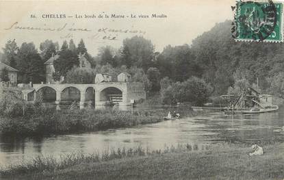 .CPA   FRANCE 77 "Chelles, Les bords de la Marne, le vieux moulin"