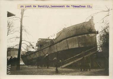 PHOTO ORIGINALE / FRANCE 75 "Paris, Au pont de Neuilly, lancement du Comafran II"