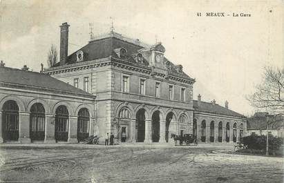 .CPA  FRANCE 77 "Meaux, La gare"