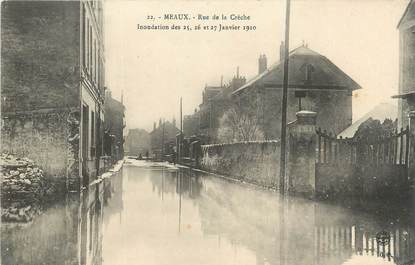 .CPA  FRANCE 77 "Meaux, Rue de la crèche, inondations de janvier 1910"