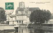 77 Seine Et Marne .CPA  FRANCE 77 "Meaux, Bords de la Marne, la cathédrale et le Crédit Lyonnais"/CREDIT LYONNAIS