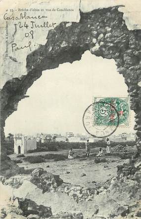  CPA MAROC "Casablanca, une brèche d'obus"