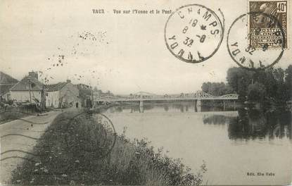 .CPA  FRANCE 89 "Vaux, Vue sur l'Yonne et le pont"