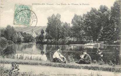 .CPA  FRANCE 89 "Vincelles, Les bords de l'Yonne, le Pertuis"