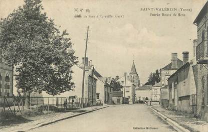 .CPA  FRANCE 89 "St Valérien, Entrée route de Sens"