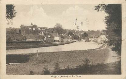 .CPA  FRANCE 89 "Rogny, Le canal"