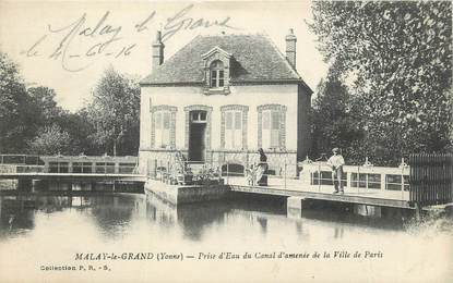 .CPA  FRANCE 89 " Malay le Grand, Prise d'eau du canal d'amenée de la Ville de Paris"