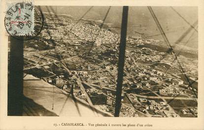 CPA MAROC "Casablanca, vue générale à travers le splans d'un avion"