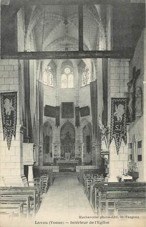 .CPA  FRANCE 89 "Lavau, Intérieur de l'église"