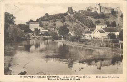 .CPA  FRANCE 89 Druye les Belles Fontaines, Le lac et le vieux château"