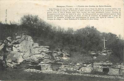 .CPA  FRANCE 89 "Druyes, Entrée des grottes de St Romain"