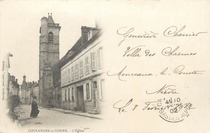 .CPA  FRANCE 89 "Coulanges sur Yonne, L'église"