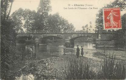 .CPA  FRANCE 89 "Charny, Les bords de l'Ouanne, le pont"