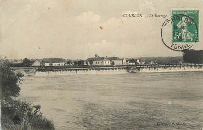 .CPA  FRANCE 89 "Courlon, Le barrage"