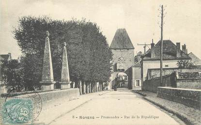 .CPA   FRANCE 89 " Noyers, Promenades, rue de la République"