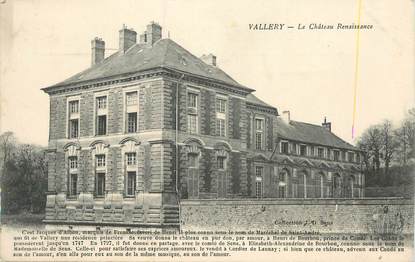 .CPA FRANCE 89 "Vallery, Le château Renaissance"