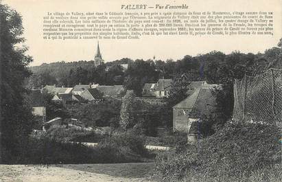 .CPA FRANCE 89 "Vallery, Vue d'ensemble"