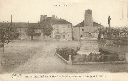 .CPA FRANCE 42 " St André d'Apchon, Le monument aux morts et la place"