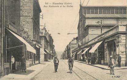 .CPA FRANCE 42 "Firminy, Rue nationale et les halles"