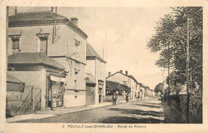 .CPA FRANCE 42 " Pouilly sous Charlieu, Route de Roanne"