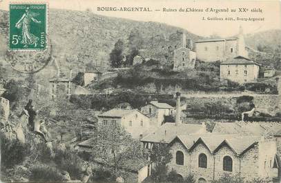 .CPA FRANCE 42  "Bourg Argental, Ruines du château"