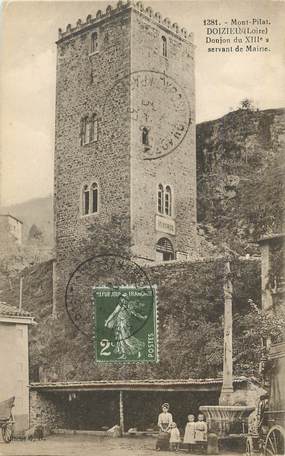 .CPA  FRANCE 42  Mont-Pilat - Doizieux, Donjon du XIIIème siècle servant de Mairie"