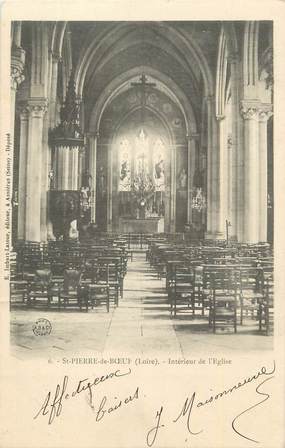 .CPA  FRANCE 42  "St Pierre de Boeuf, Intérieur de l'église"