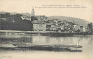 42 Loire .CPA  FRANCE 42  "St Pierre de Boeuf, Vue générale avec le bac faisant la traversée du Rhône"