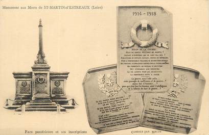 .CPA  FRANCE 42  "St  Martin d'Estreaux, Monument aux morts"