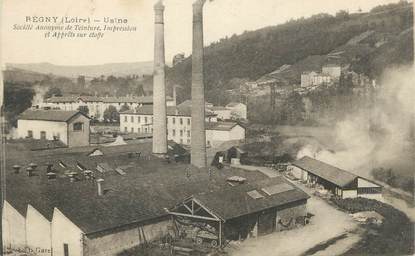 .CPA  FRANCE 42 " Régny, Usine de teinture "