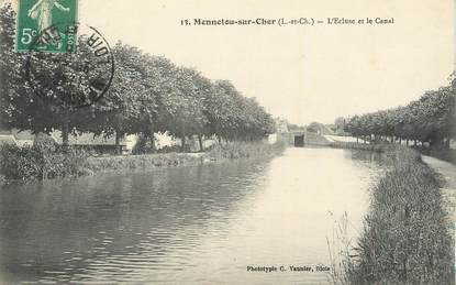 . CPA  FRANCE 41 " Mennetou sur Cher, L'écluse et le canal"