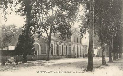 . CPA FRANCE 12 "Villefranche de Rouergue, La gare"