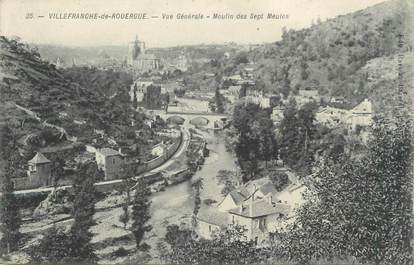 . CPA FRANCE 12 "Villefranche de Rouergue, Vue Générale, Moulin des Sept Meules"