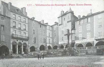 . CPA FRANCE 12 "Villefranche de Rouergue, Place Notre Dame"