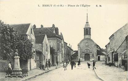 CPA FRANCE 77  "Esbly, Place de l'Eglise"