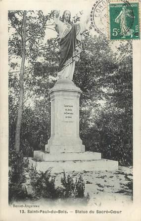 . CPA  FRANCE  49  " St Paul du Bois, Statue du Sacré Coeur"