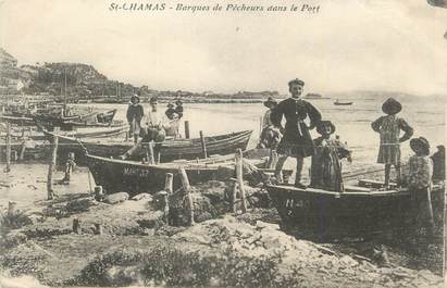 .CPA FRANCE 13 "St  Chamas, Barques de pêcheurs dans le port"