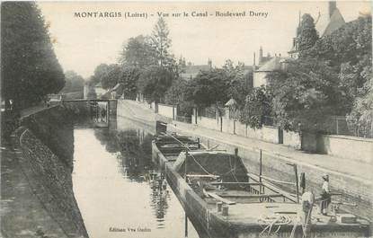 . CPA  FRANCE  45 "  Montargis, Vue sur le canal, Boulevard Durzy"/ PENICHE