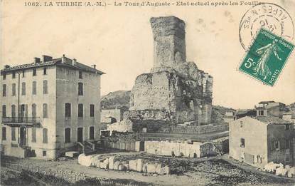 .CPA  FRANCE 06 "La Turbie,  La tour d'Auguste,  état actuel après les fouilles"
