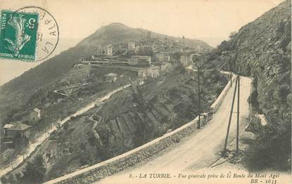 .CPA  FRANCE 06 "La Turbie, Vue générale prise de la route du Mont Agel"