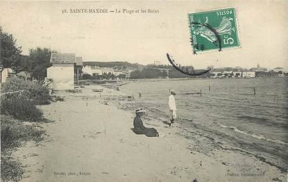 CPA FRANCE 83 "Sainte Maxime, La Plage et les Bains"