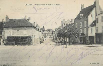 .CPA  FRANCE 71 "Chagny, Place d'Armes et rue de la Ferté"