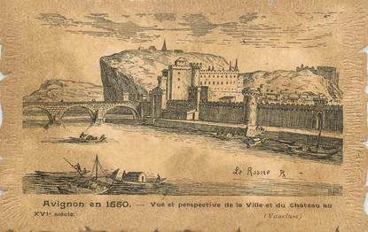 .CPA  FRANCE 84 "  Avignon en 1550,   Vue et perspective de la ville et du château au XVIème siècle"