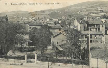 .CPA   FRANCE 69 " Tarare, Jardin de ville, Boulevard Voltaire"