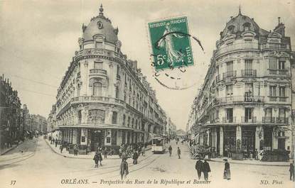 . CPA FRANCE 45 "Orléans, Perspective des Rues de la République et Bannier"
